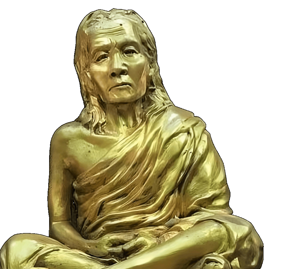 Gold Statue of Isaan Thailand Monk
